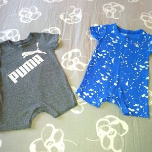 2 Piece Baby Boy Puma Short Onsies 6-9 Months